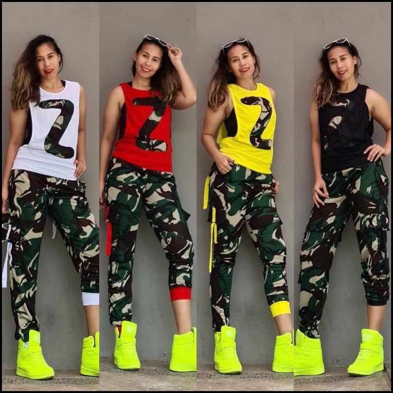 Setelan Senam Zumba Army