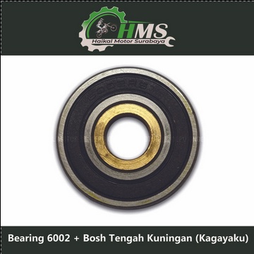 Bearing 6002 + Bosh Tengah Kuningan (Kagayaku) - Laker Blok Bak CVT Beat Vario Scoopy Spacy / Klaker
