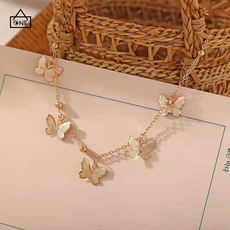 COD❤Gelang Kaki Wanita Kupu-kupu Baru Fashion Aksesoris Hadiah Pacar Berongga Gelang A one