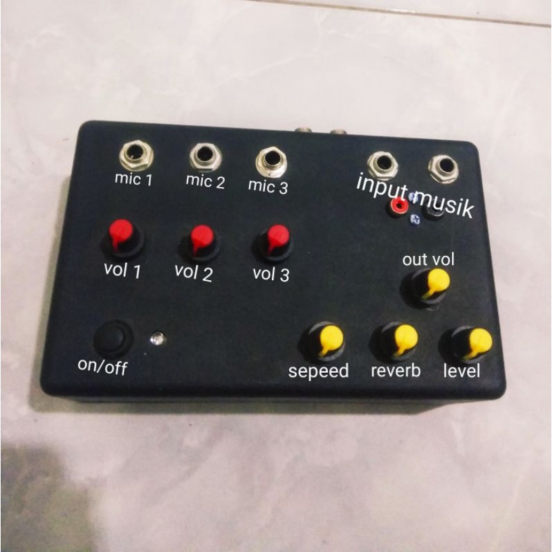 Mixer Mini Efek Echo 12V Aki / Adaptor