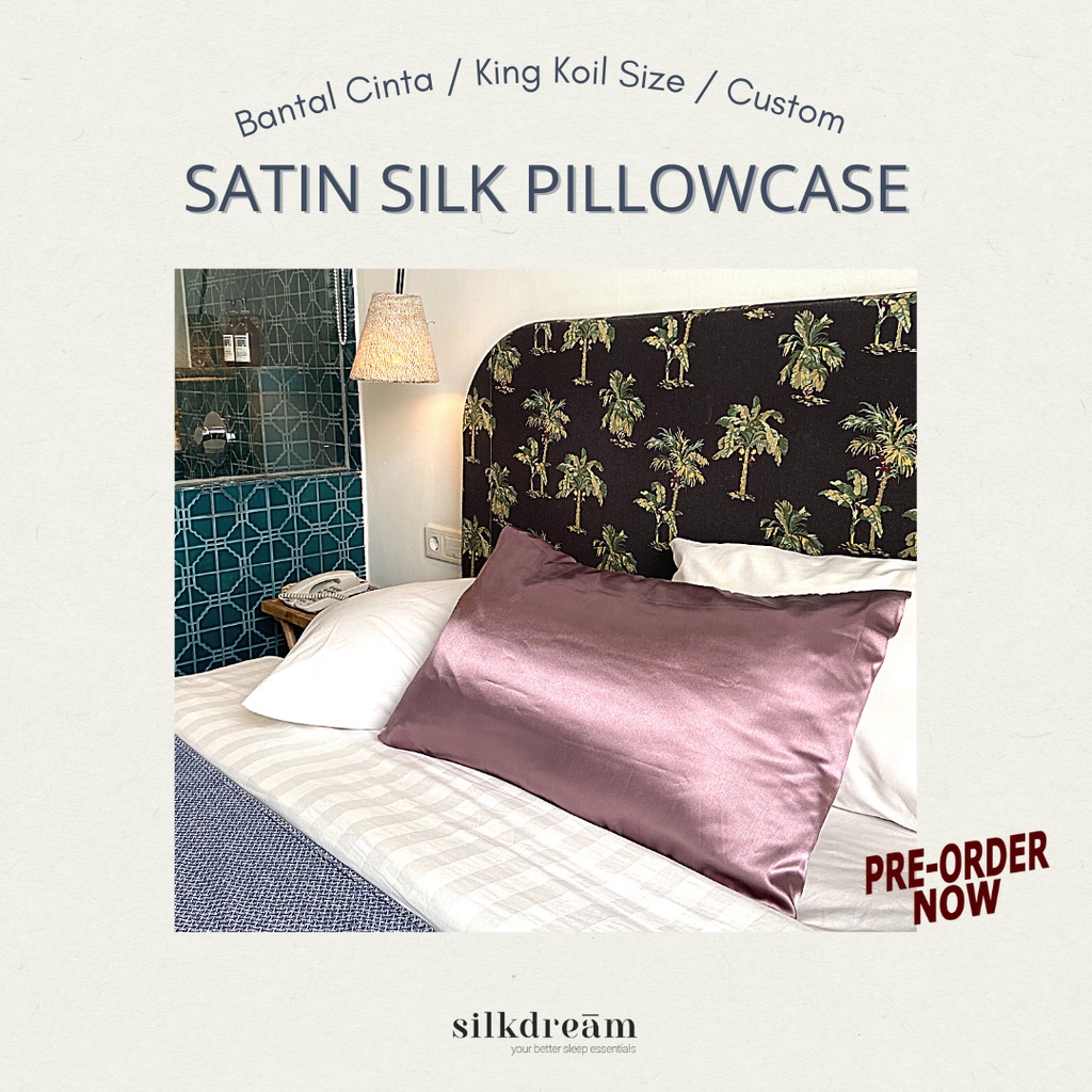 Silkdream Satin Pillowcase Sarung Bantal Cinta atau Custom Size Premium Satin Silk