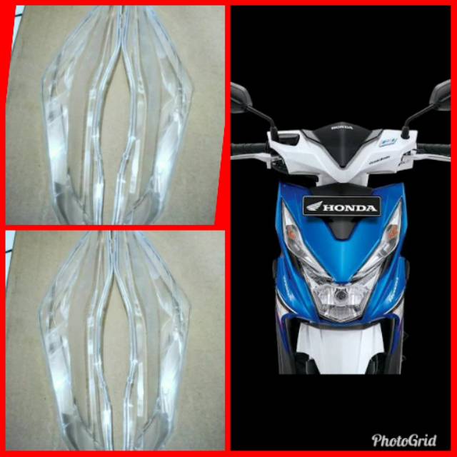 Mika kaca lampu sen depan beat new eco street  2016 2017 2018 2019 sepasang kanan kiri hitam