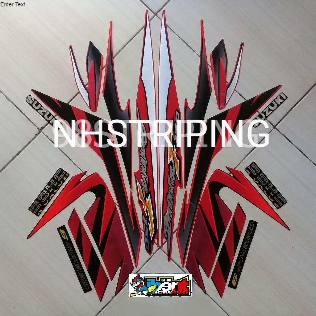 STRIPING  SATRIA FU F150 MERAH PUTIH TAHUN 2008 STICKER LIS STANDAR ORI