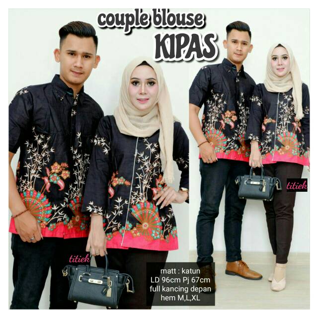COUPLE BLUS KIPAS SARIMBIT BATIK COUPLE BATIK MURAH SERAGAM BATIK BATIK COUPLE SERAGAM KANTOR