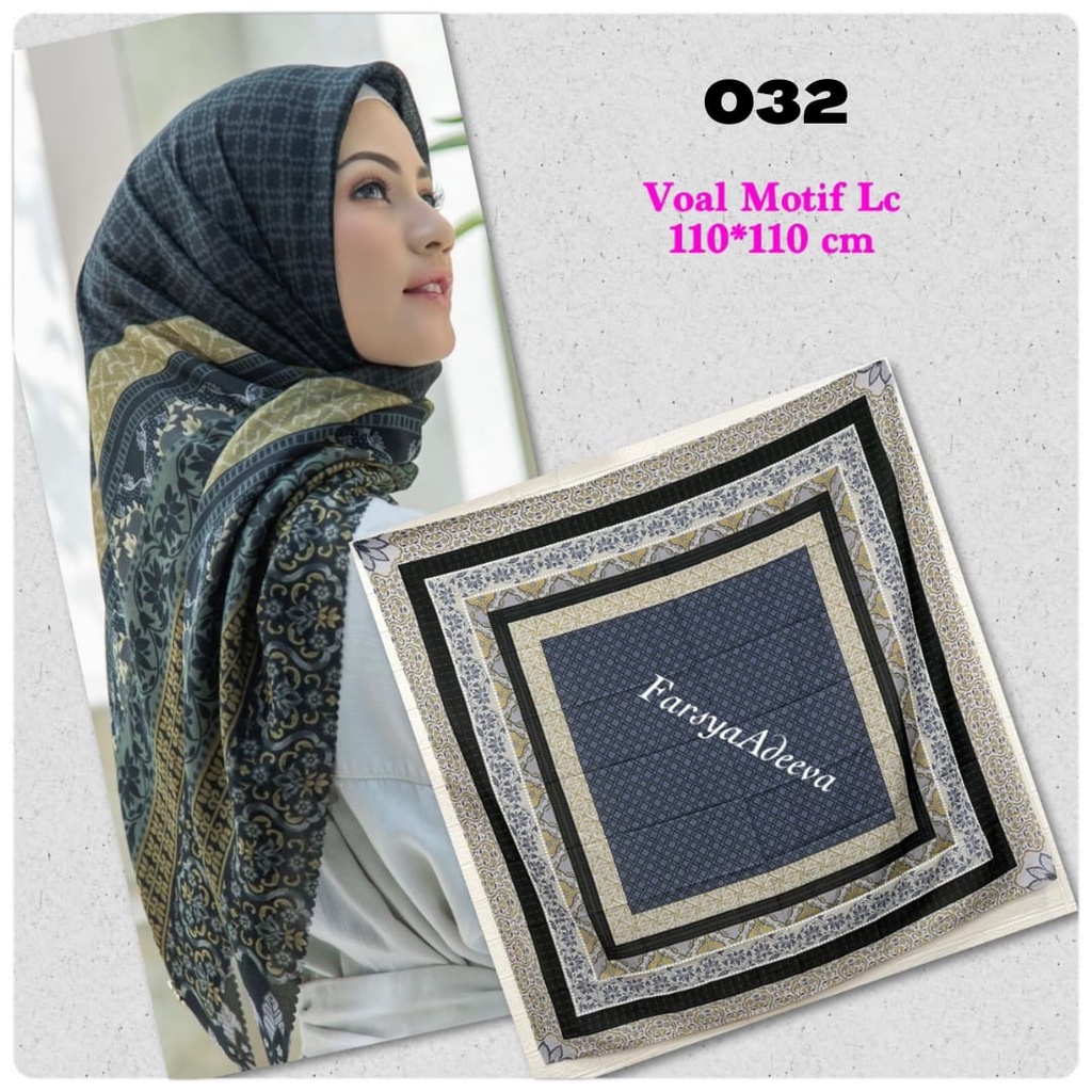 Hijab Voal Segi Empat Motif Terbaru / Krudung Motif / Hijab / Jilbab