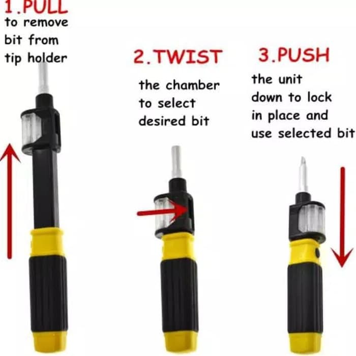 Obeng Serbaguna Multifungsi Screwdriver Bit 360 Set 6 in 1