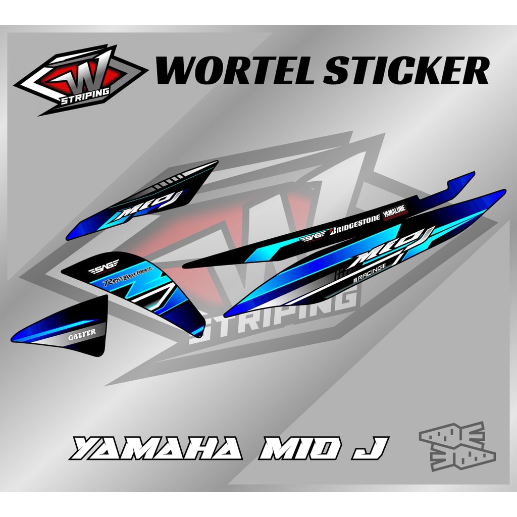 Striping Mio J-Stiker Hologram Motor Mio J Racing v6