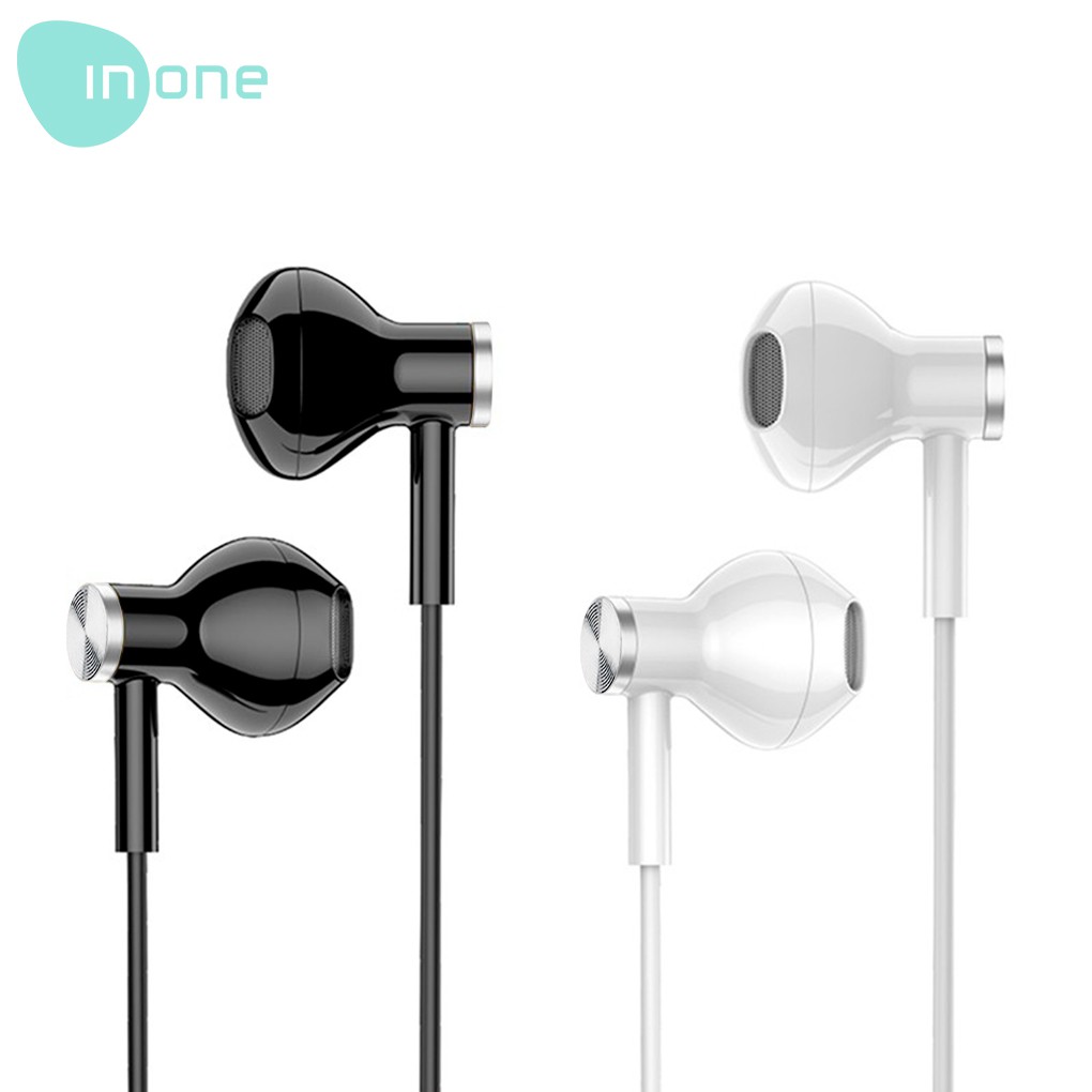 INONE Wired Earphones Powerful Bass Stereo Earbuds In-Ear Headphones with Microphone 3.5mm Jack