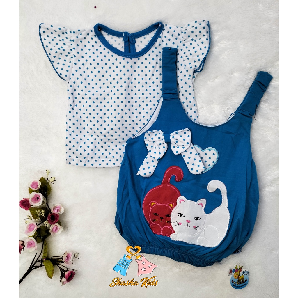 [MG 013] Baju Bayi Perempuan/ Dress  Bayi   bahan kaos model monyet bawah balon   9-12  bln