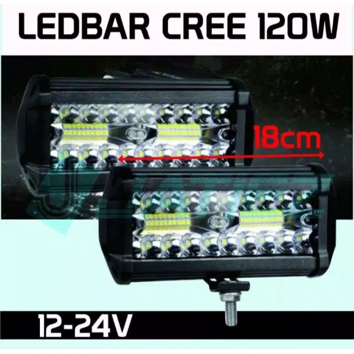 Lampu Sorot LED 19 MATA 120W CREE 3 ROW Offroad 12V 24V Work Light Tembak Mobil Motor Spot Flood