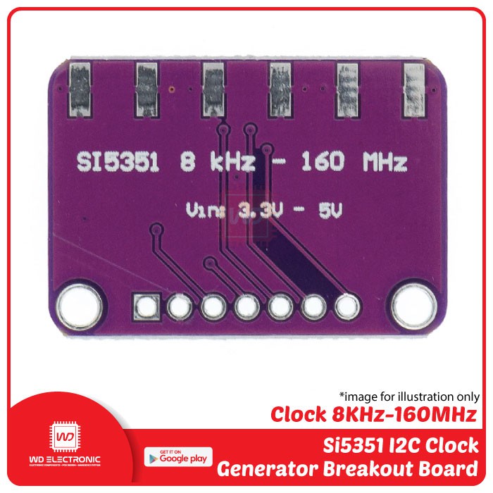 Si5351 I2C Clock Generator 8KHz-160MHz Breakout Board module