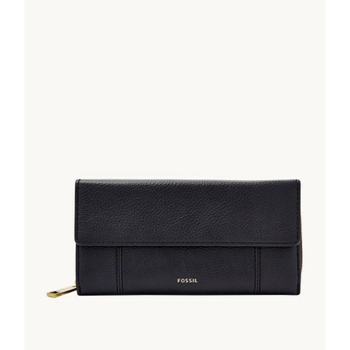 Fossil dompet original wallet Jori RFID Flap Clutch Midnight Navy