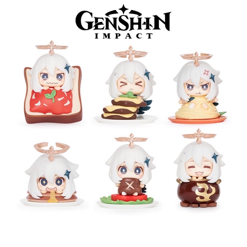 6pcs / set Mainan Action Figure Genshin Impact Paimon It 's Not Emergency Food Ukuran 6CM Untuk Anak