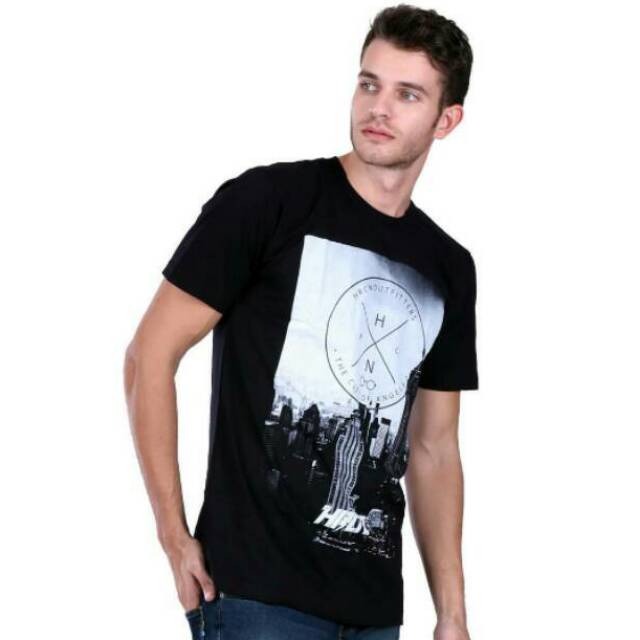 Fashion Bandung -  Kaos Katun Distro Pria - H 0030 Original HRCN