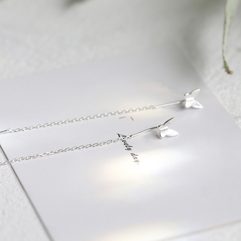[ACKER] Kupu-kupu Wanita Menggantung Anting-Anting Logam Sliver Warna Emas Rumbai Anting-Anting Pesona Perhiasan Fashion Aksesoris