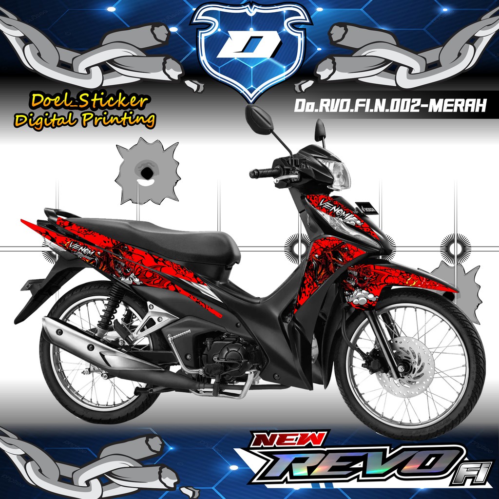 Sticker Striping REVO FI NEW / REVO FIT injeksi List Variasi Hologram , Crome Doel  002