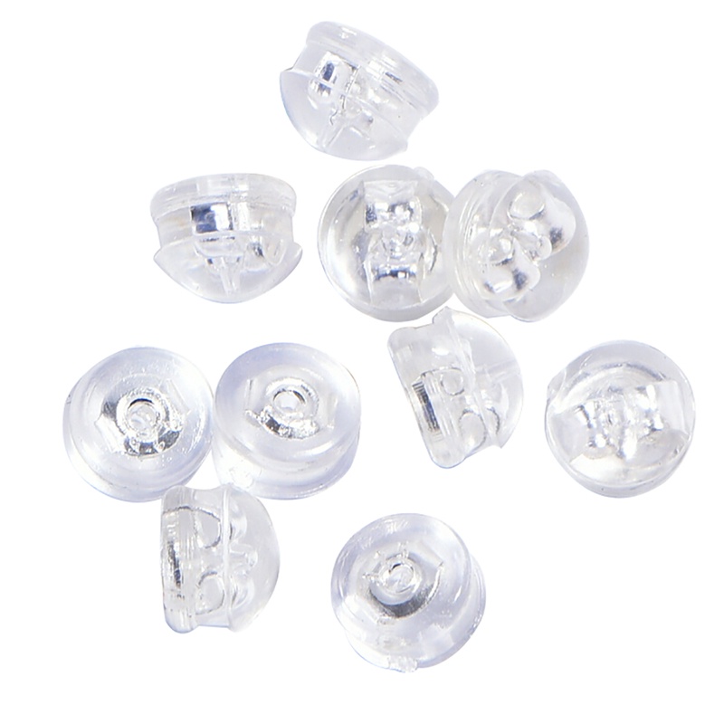 10pcs Stopper Belakang Anting Tusuk Bahan Lembut Transparan