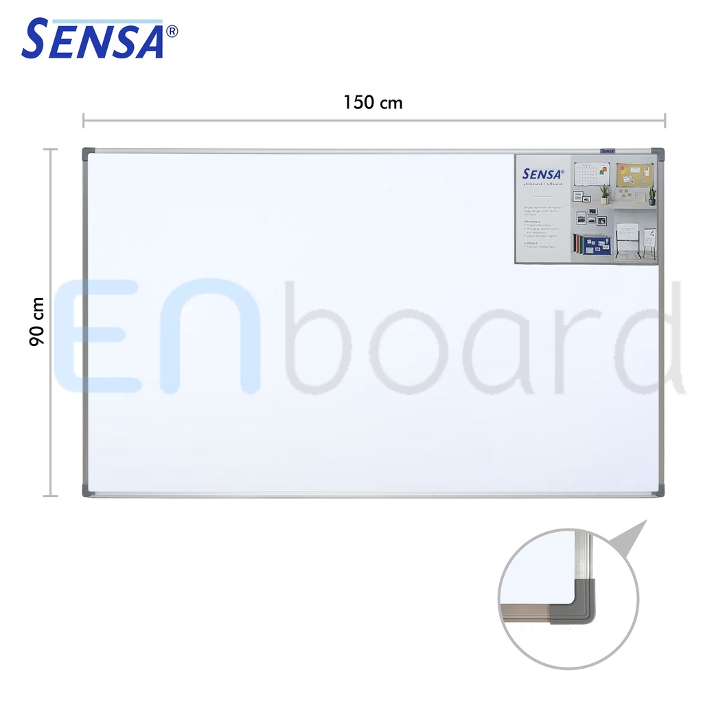 

Promo Papan Tulis Whiteboard / White Board Gantung Magnet Single Face Sensa 90 x 150 cm