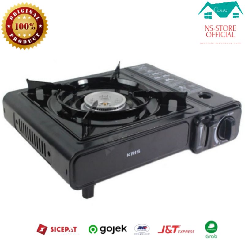 krischef kompor portable kompor gas portable dengan koper