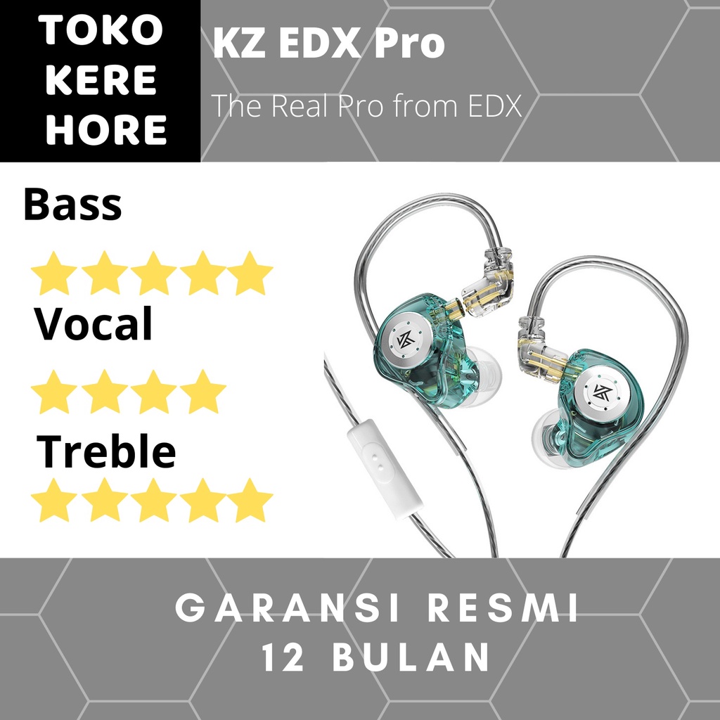 Knowledge Zenith KZ EDX Pro Basshead Earphone with Mic