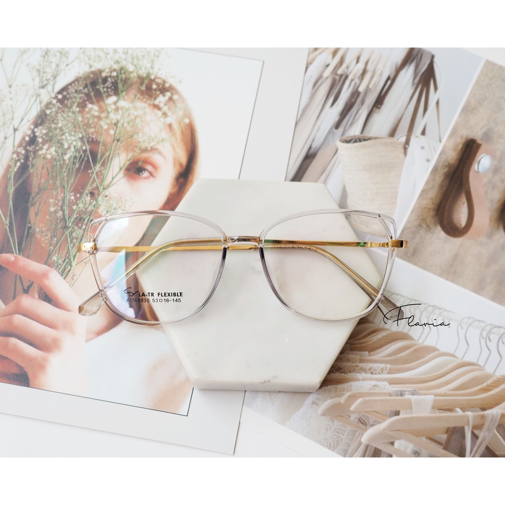 Flavia Eyewear - Kacamata Stellar Square Plastic (custom minus, photochromic, blueray, bluechromic, dan photobrown)