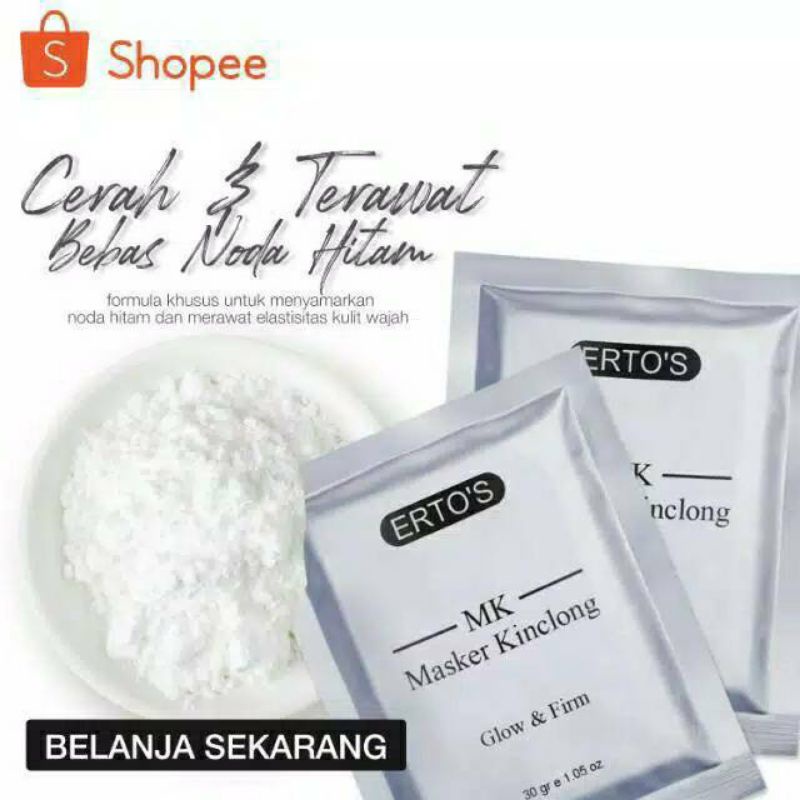 Ertos Masker Kinclong Glow &amp; Firm - Masker Wajah Glowing Original pencerah wajah ERTO'S ASLI BPOM