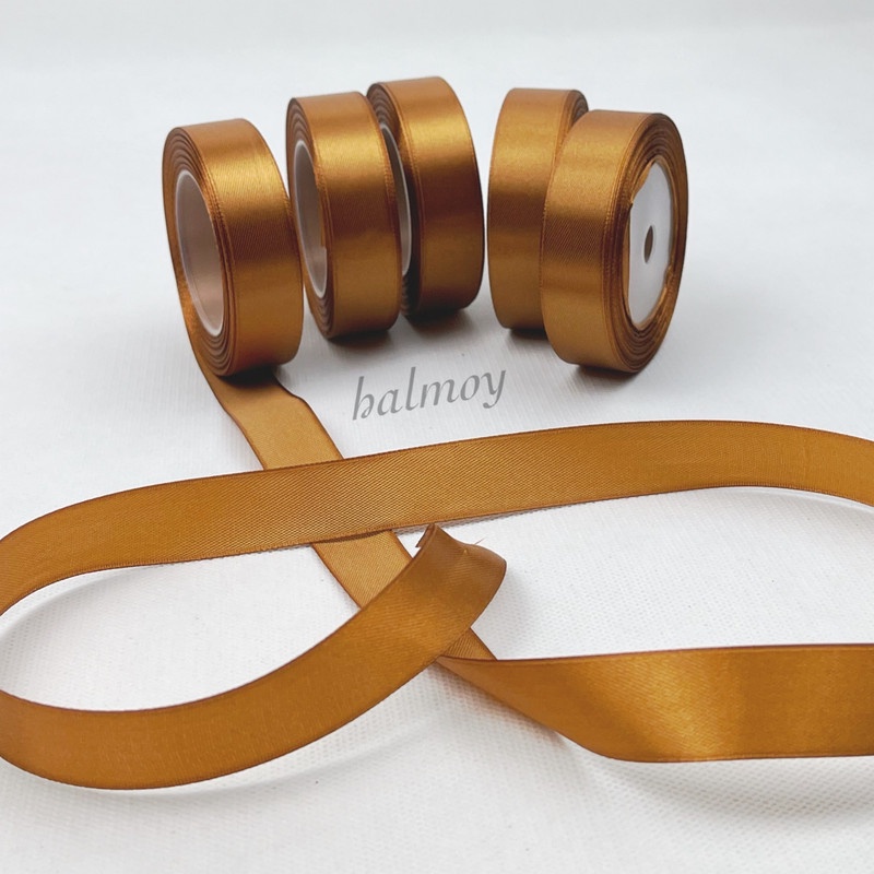 

PITA SATIN KAIN 3/4 INCI / 2 CM WARNA COKLAT MUDA #158