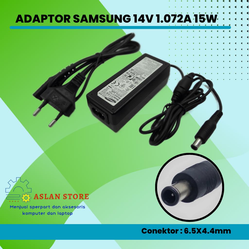 AC Adapter Samsung 14V 1.072A Adaptor Charger Casan Monitor TV LCD LED 14V-1.072A 15W