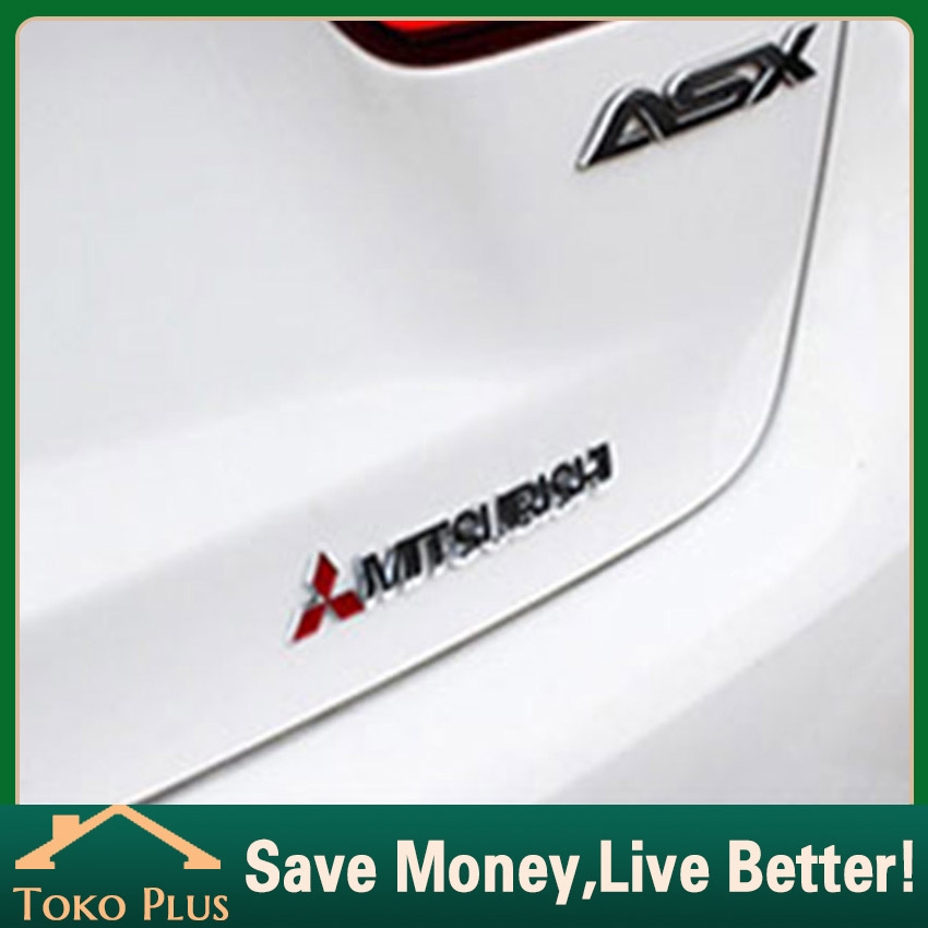 Tempelan Logo Mobil 3D Metal Logo Mitsubishi Emblem Sticker Decal Rear Stiker Mobil Emblem Huruf