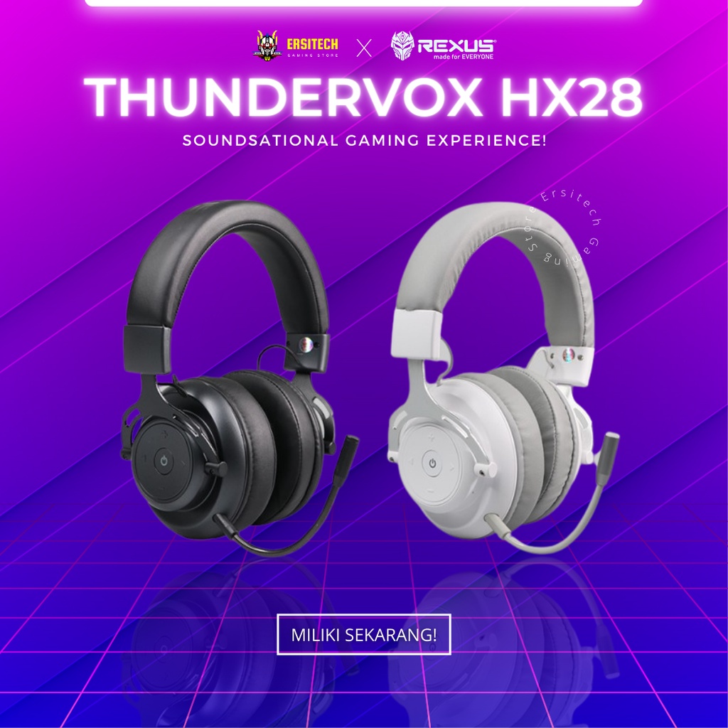 Rexus Thundervox HX28 Hedset Bluetooth - Headset Wireless, Headphone Wireless, Headset Wireles, Head
