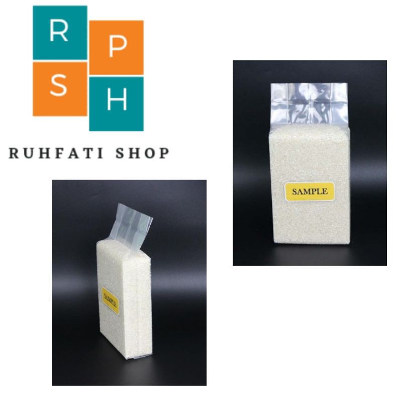 PLASTIK GUSSET VACUM BERAS KOTAK 2KG