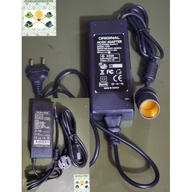 Adaptor Pompa/Vacuum,Lighter Colokan Mobil 12V 10A kePLN/JACK CCTV/DVR/Cleaner/ban Inflator/LEDstrip