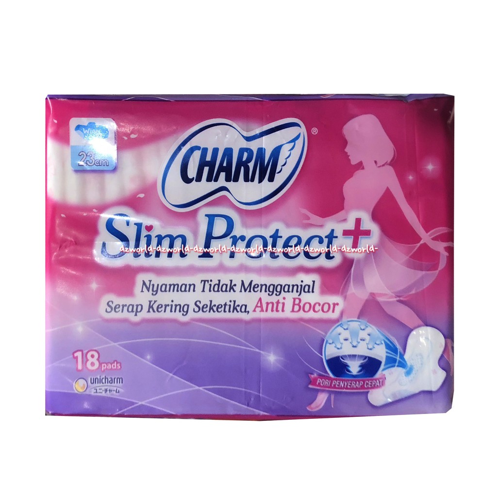 Charm Slim Protect Pembalut Anti Bocor 18Pads 23cm Pembalut Wanita Anti Bocor Charms Kao Kemasan Pink