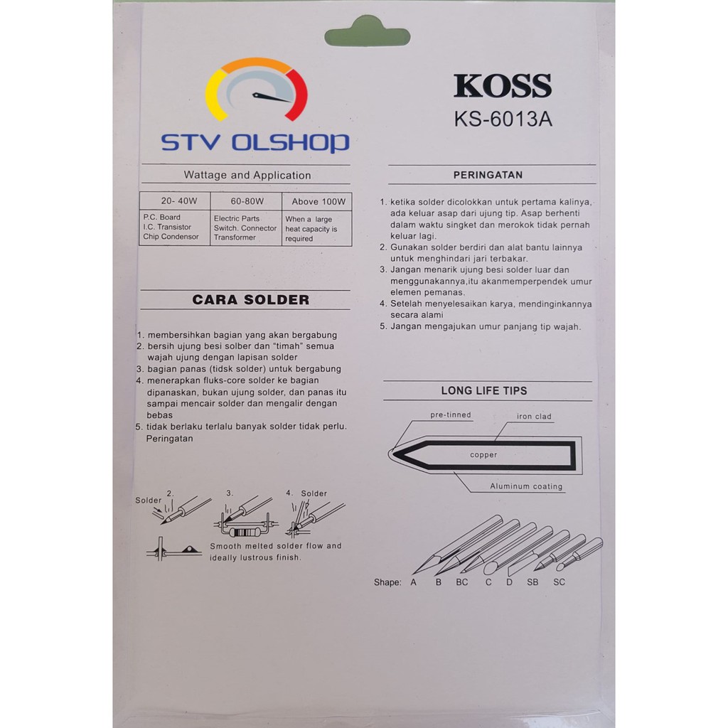 Solder Gun / Solder Pistol / Solder Tembak Koss 20-200W