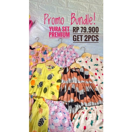 PROMO BUNDLE SETELAN RAYON ANAK (Piyama Joy 3pcs /Daster Sera 3pcs/Yura Set 2pcs)