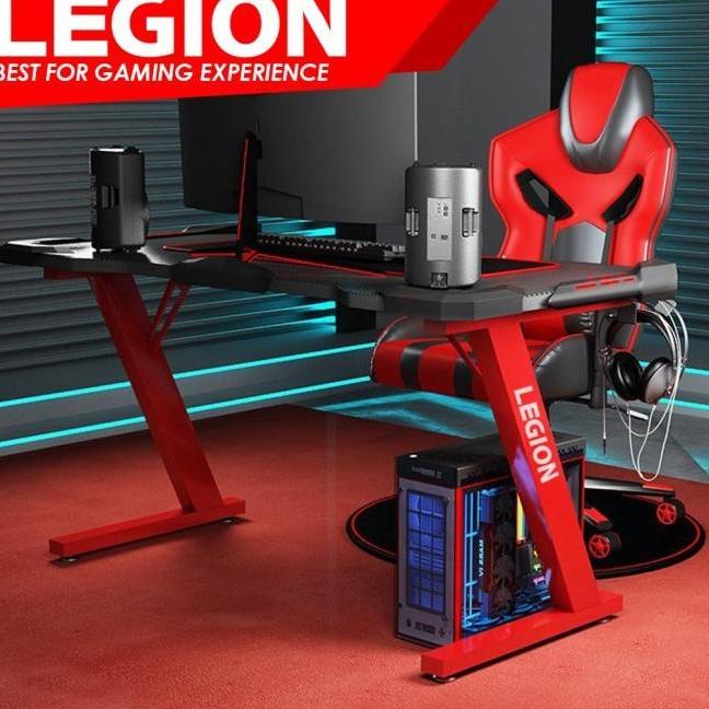 

New Legion Meja Komputer Gaming Pc Led Gaming Desk Table - Red Good