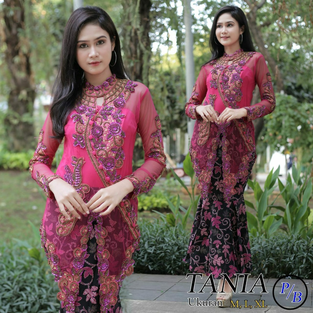 Setelan Kebaya Payet Tania Maroon Dan Warna Lain