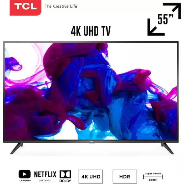 Tcl 55 Inch Tipe 55e3 Ultra Hd Smart Tv 4k Led Tv Wifi Netflix Youtube Shopee Indonesia