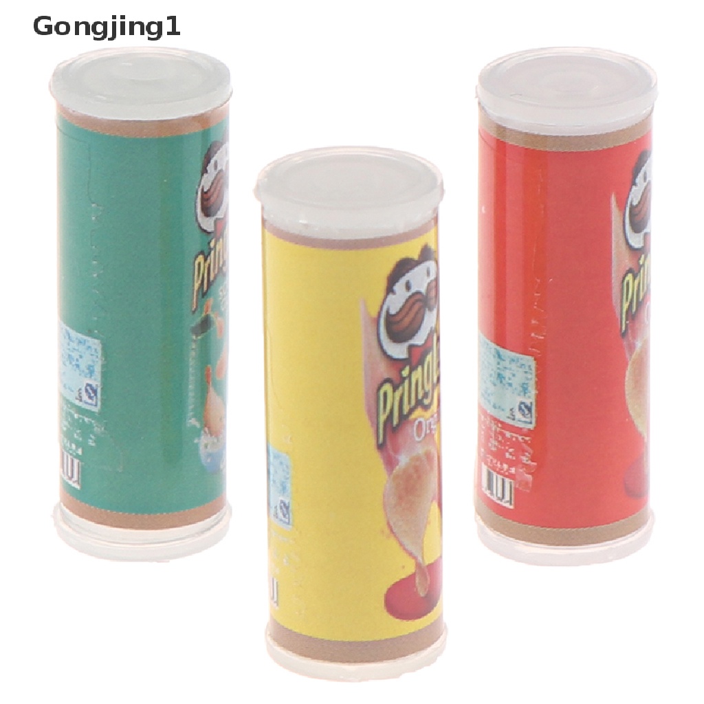 Gongjing1 1 set / 3 pcs Miniatur Botol Keripik Kentang Untuk Dekorasi Rumah Boneka