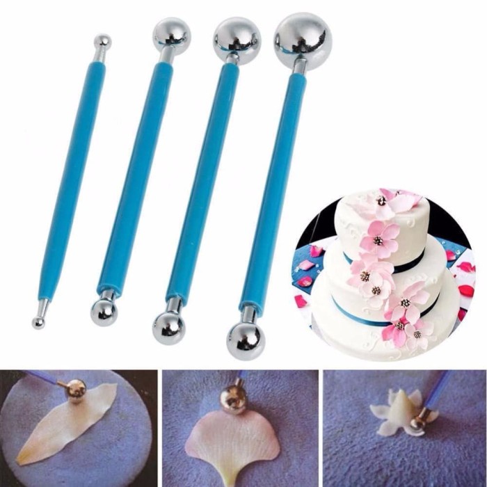 

KUE-PENGHIAS-ALAT- 4PCS ALAT HIAS FONDANT MODELLING STAINLESS / FONDANT TOOLS BALL SHAPE -ALAT-