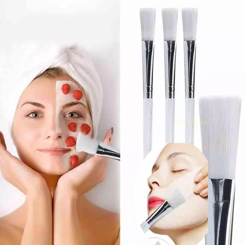 Brush Kuas Masker Gagang Putih / Kuas Masker  Elegan Halus Kuas Make Up Bulu Pink