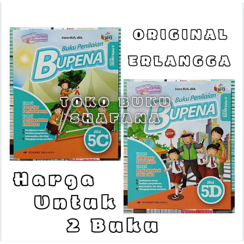 Paket 2 Buku Bupena 5C 5D Erlangga Kelas 5 SD K13 Revisi - Buku Penilaian ORI