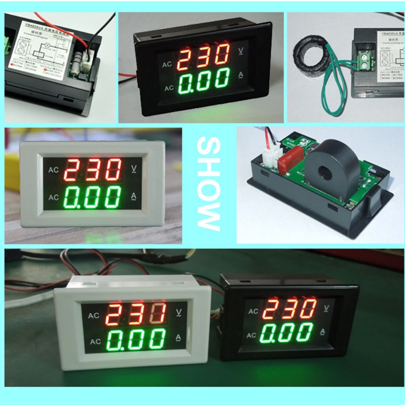 Btsg 500V/50A LCD Monitor Gauge Voltmeter Ammeter Detektor Kapasitas Daya