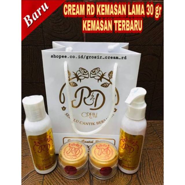 Paket Cream RD 123/R de'Glow/Rde Glow/GOLD PUTIH&amp;Ecer Siang Krim Malam Sabun Toner Cleanser Rinna