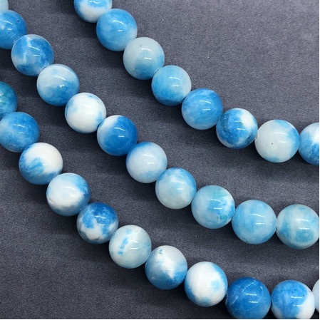 Bead Stone - Blue White Calsedon Jasper (10pcs)