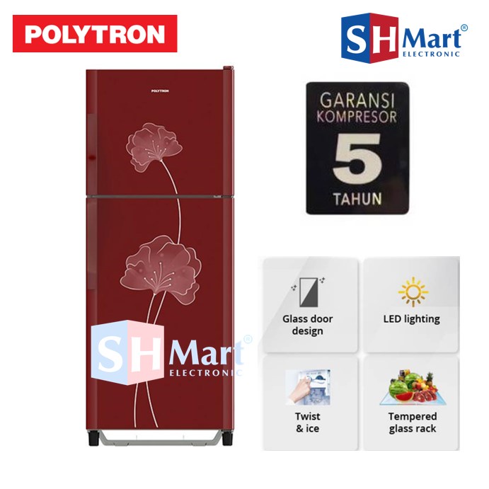 POLYTRON NEW BELLEZA KULKAS 2 PINTU 210 LITER PRM-21BNR / PRM21BNR (MEDAN)