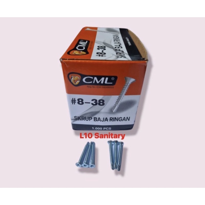 Sekrup Baja Ringan GRC CAMEL / Sekrup GRC Putih CAMEL 8 x 38 (3.8cm)