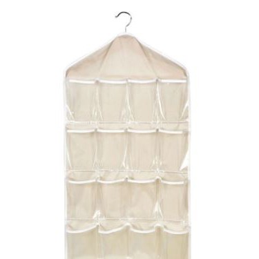 Rak Gantung Organizer 16 Kantong Bening untuk Kaos Kaki / Bra / Pakaian Dalam