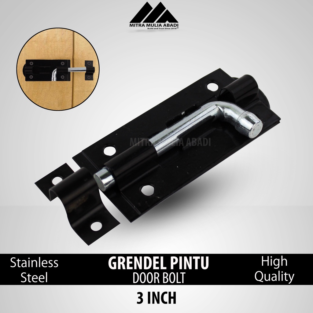 Slot Pintu Grendel 3 &quot; Hitam Besi