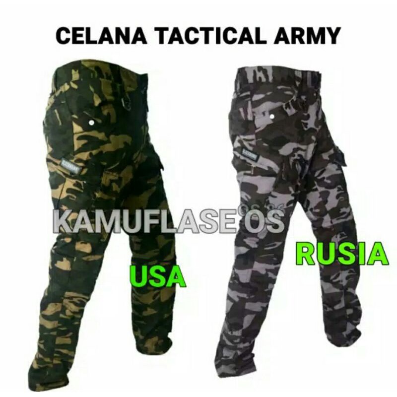 CELANA PANJANG TACTICAL LORENG USA NATO WOODLAND RUSIA